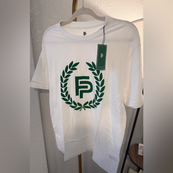 Flint Park White Logo Graphic T-Shirt Green Laurel FP Tee NWT - Picture 2 of 5